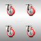 Service Caster 4 Inch 316SS Red Polyurethane Wheel Swivel Top Plate Caster Set SCC-SS31620S414-PPUB-RED-4 - alternate 4